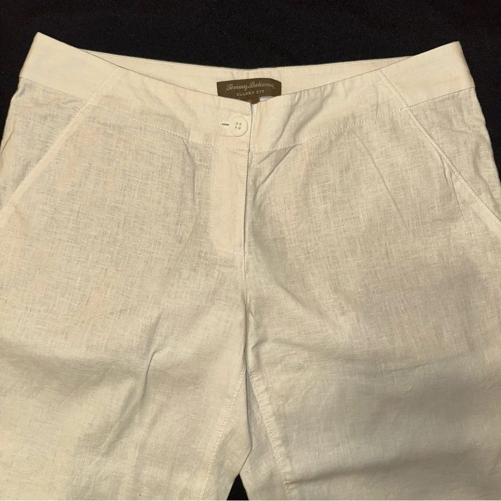 Tommy Bahama Women's Off-White Linen blend cropped Trousers size 6 Ellery fit - Picture 2 of 9